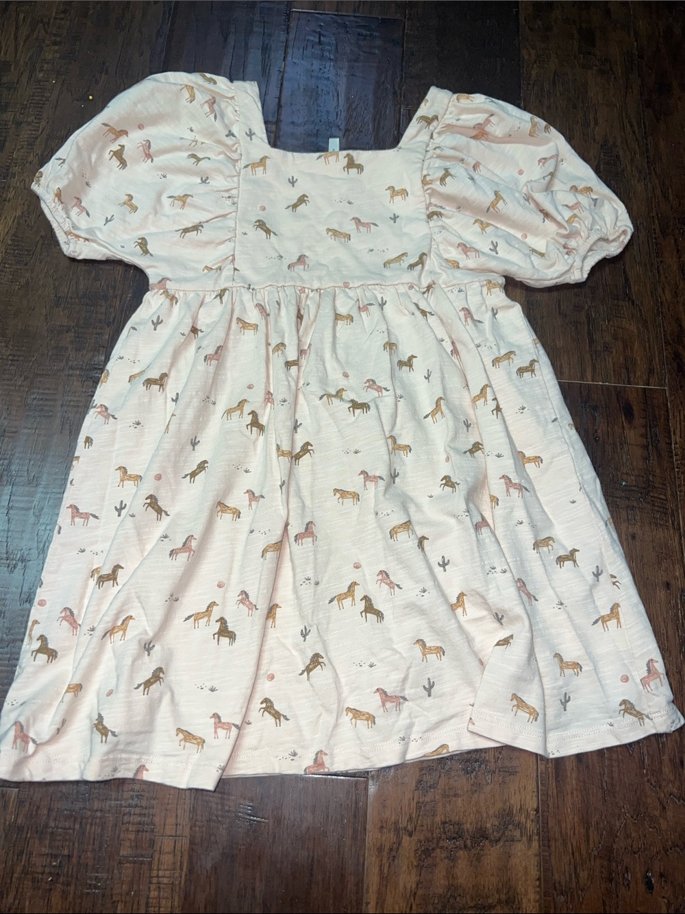 Rylee + Cru Cream Dress with Pink and Tan Horse Print